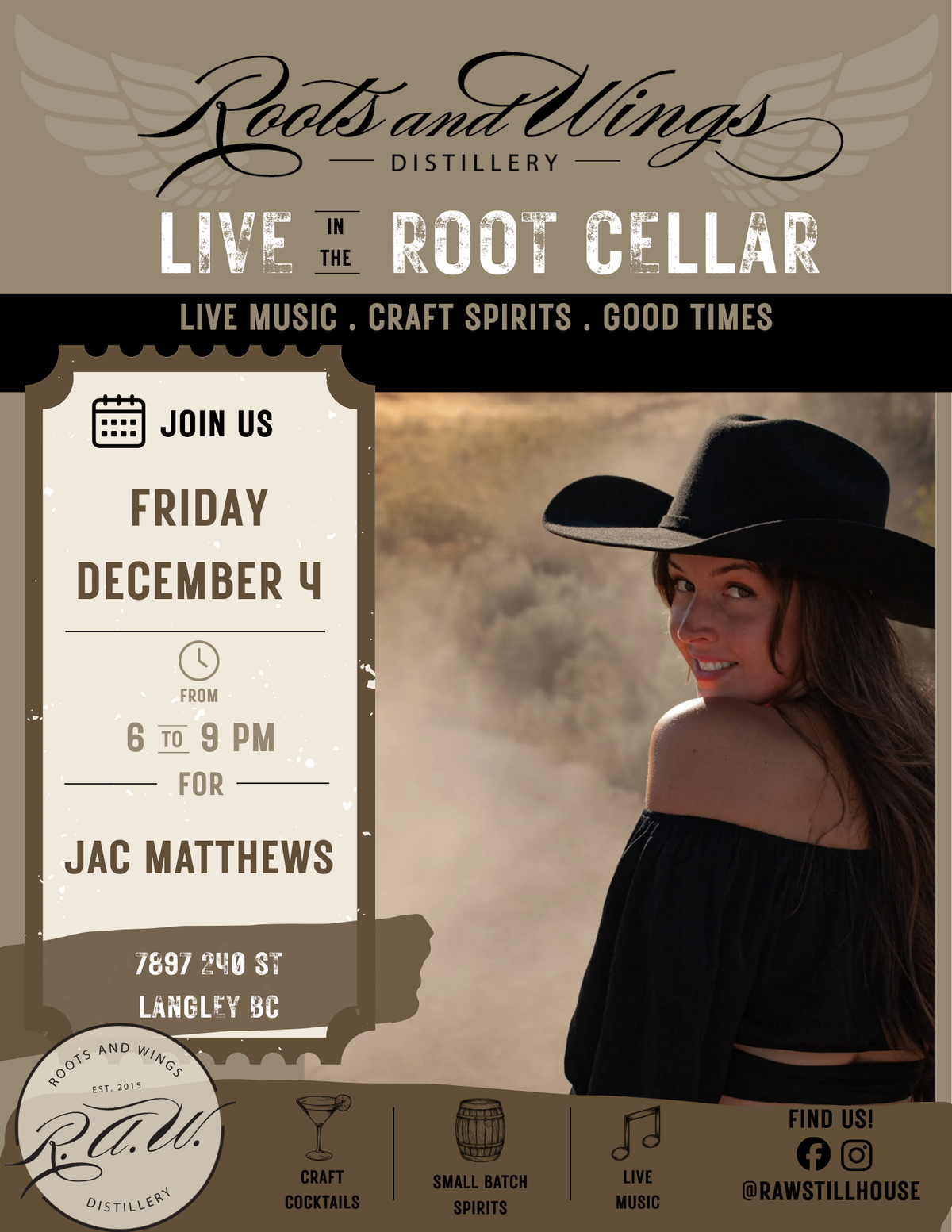 Live Music at the Root Cellar Lounge - Jac Matthew